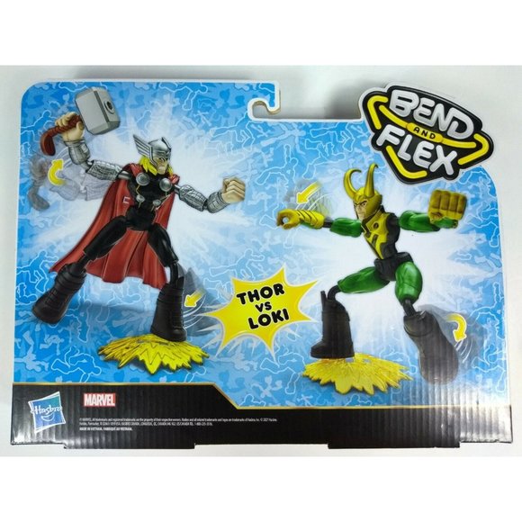 Marvel Avengers Bend and Flex Thor Vs. Loki Action Figure Toys, 6-Inch Flexible - Picture 2 of 2